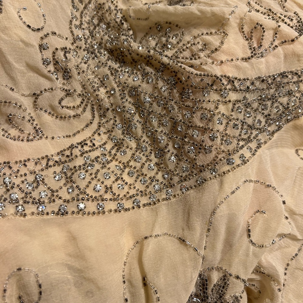 Rare  1920s Silk Hand Beaded Flapper Dress - Picture 5 of 9